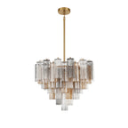 Aurora Murano Chandelier Glass Tube Layered Amber - Neutralighting