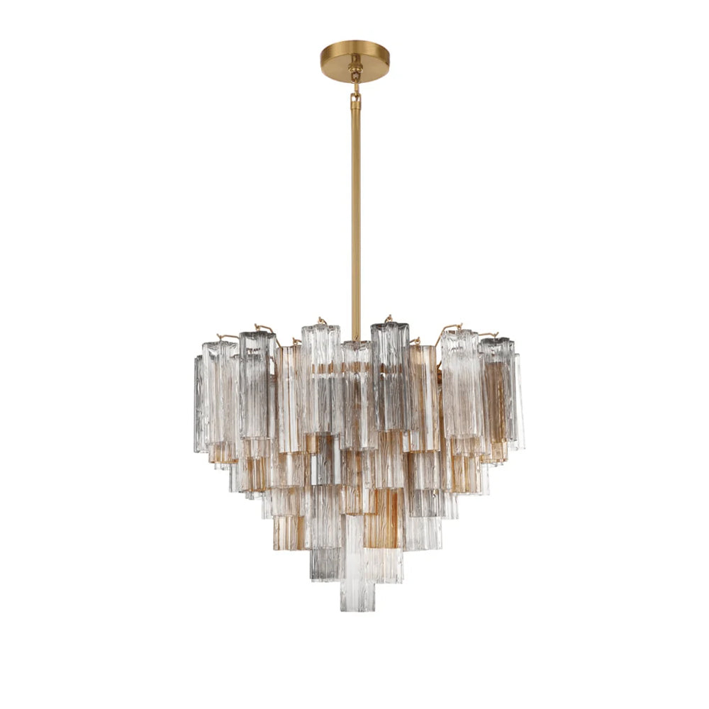 Aurora Murano Chandelier Glass Tube Layered Amber - Neutralighting