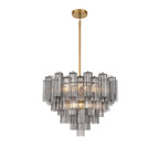 Aurora Murano Chandelier Glass Tube Layered Amber - Neutralighting