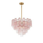 Aurora Murano Chandelier Glass Tube Layered Amber - Neutralighting