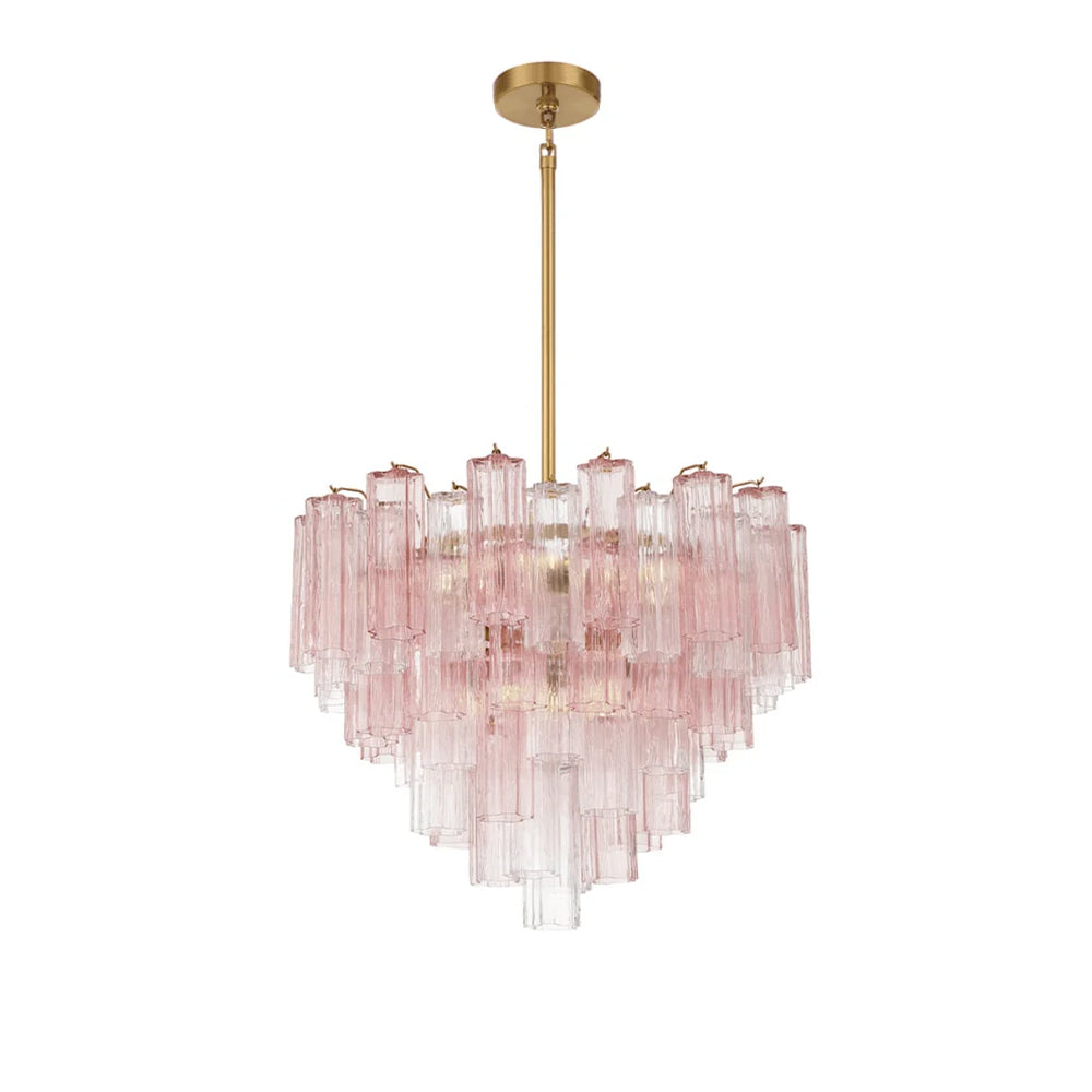 Aurora Murano Chandelier Glass Tube Layered Amber - Neutralighting
