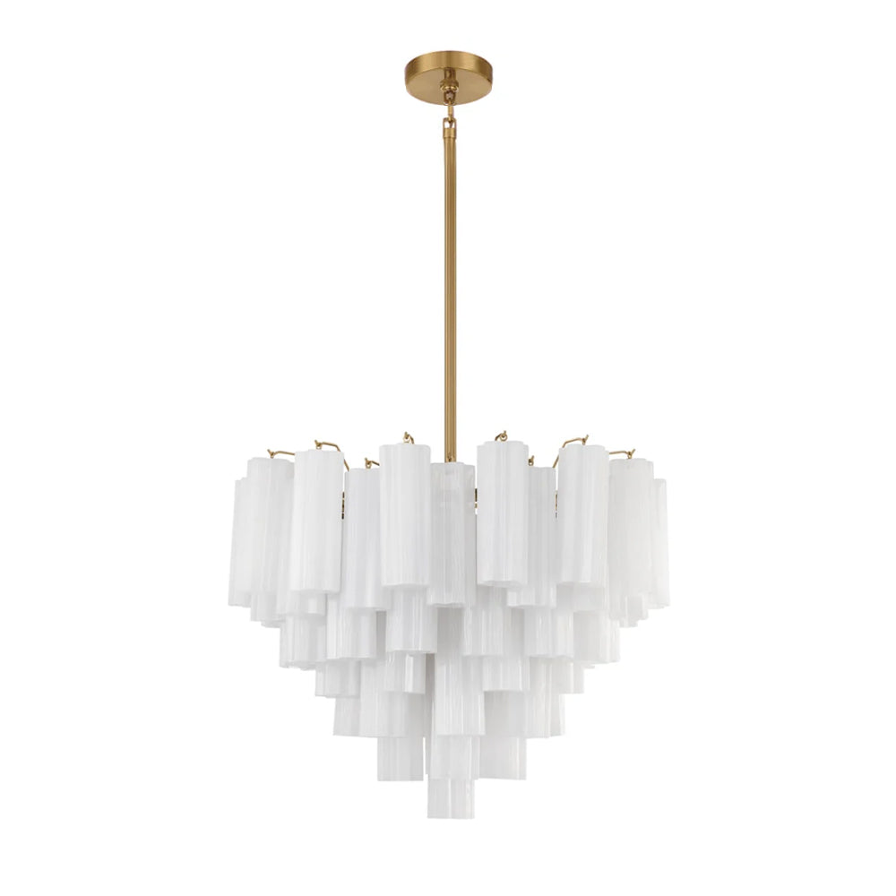 Aurora Murano Chandelier Glass Tube Layered Amber - Neutralighting