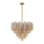 Aurora Murano Chandelier Glass Tube Layered Amber - Neutralighting