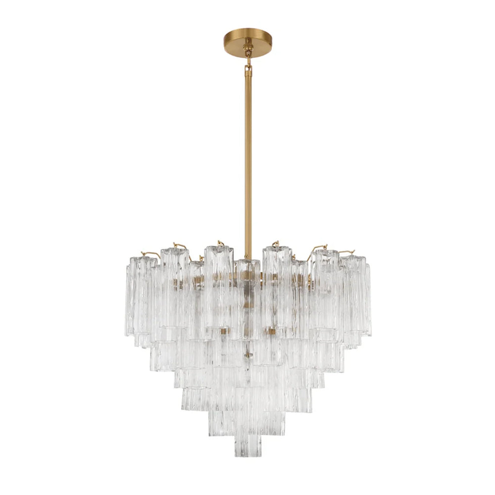 Aurora Murano Chandelier Glass Tube Layered Amber - Neutralighting
