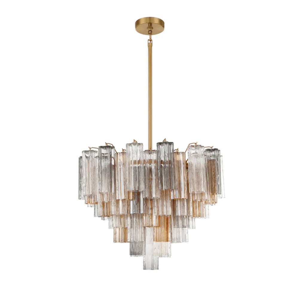 Aurora Murano Chandelier Glass Tube Layered Amber - Neutralighting