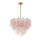 Aurora Murano Chandelier Glass Tube Layered Amber - Neutralighting