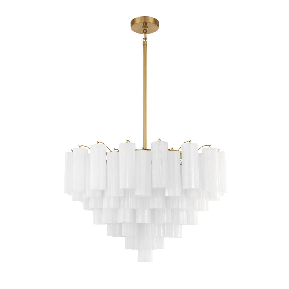 Aurora Murano Chandelier Glass Tube Layered Amber - Neutralighting