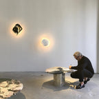 Beatrice Künstlerische schwarze Glas-Wandlampe | Fioriscas