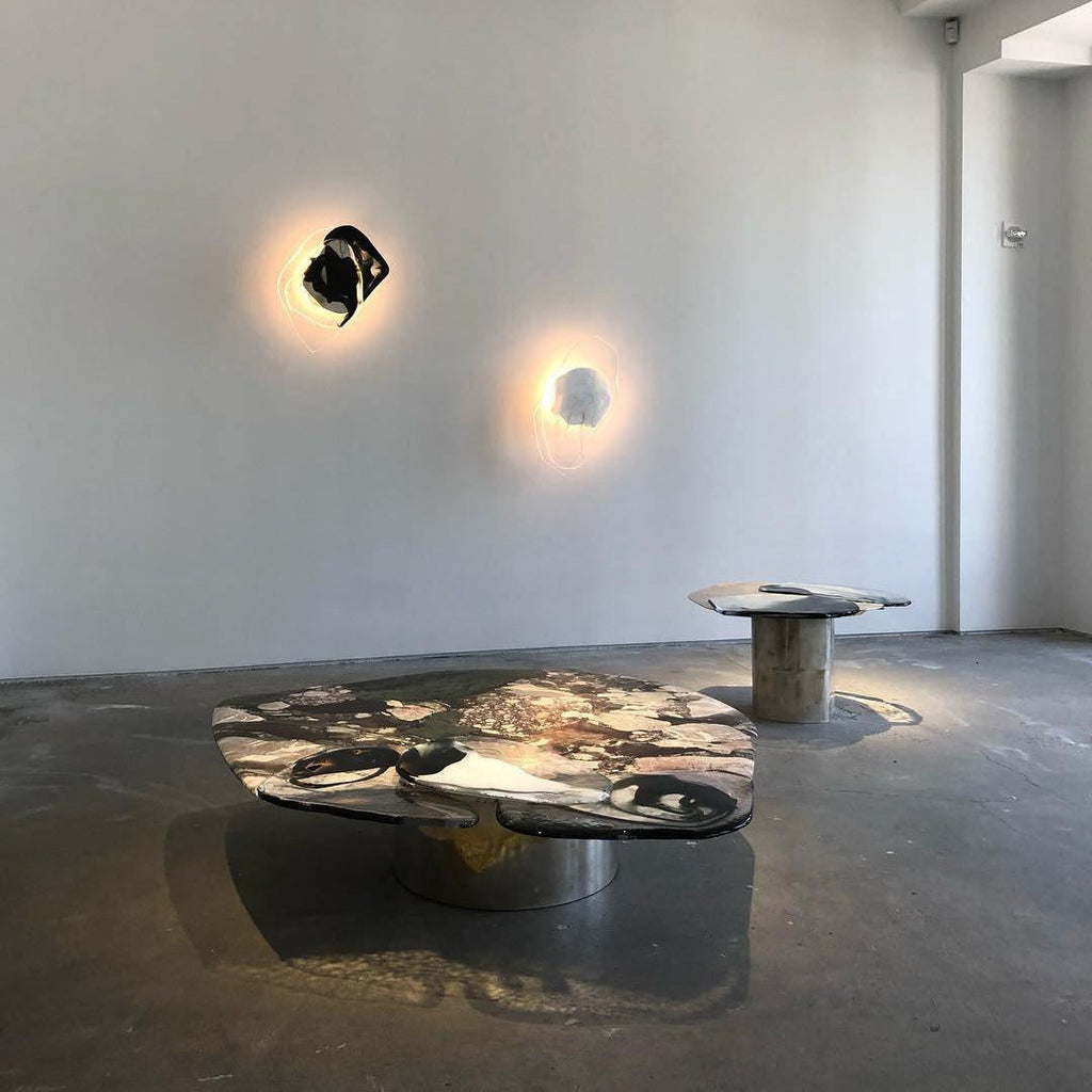 Beatrice Künstlerische schwarze Glas-Wandlampe | Fioriscas