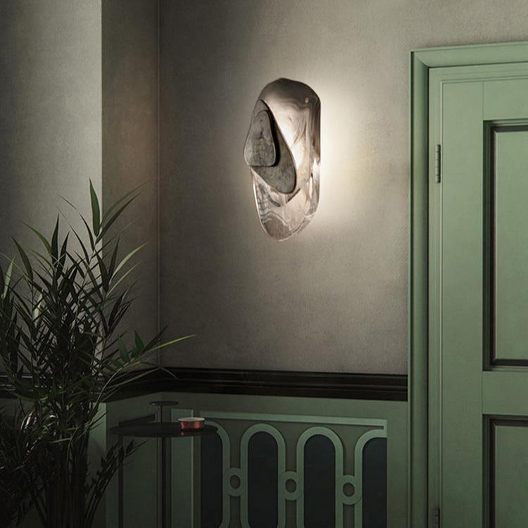 Beatrice Künstlerische schwarze Glas-Wandlampe | Fioriscas