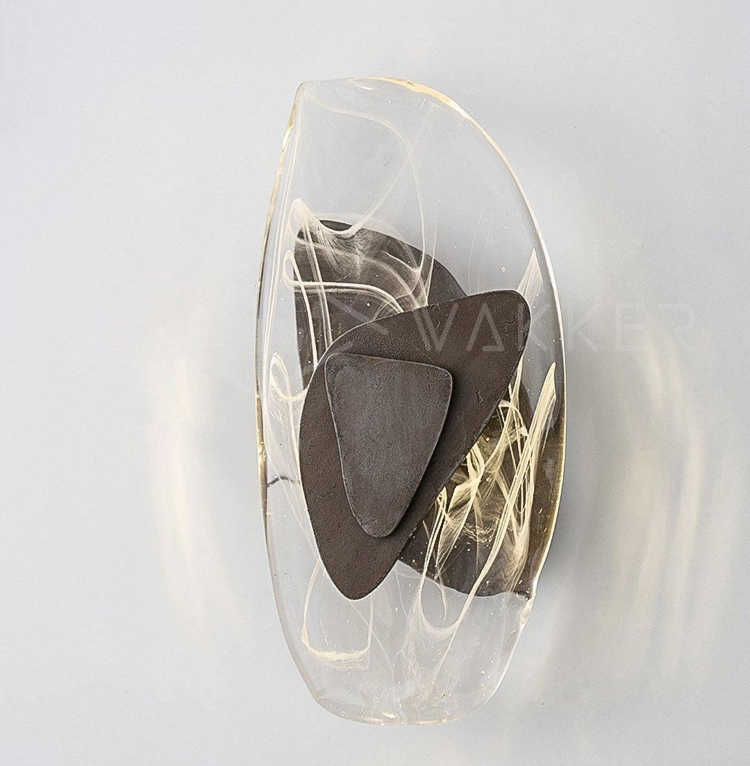 Beatrice Künstlerische schwarze Glas-Wandlampe | Fioriscas