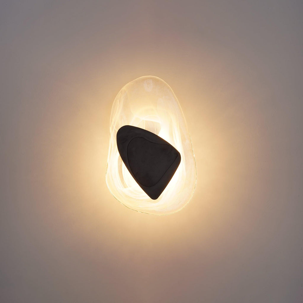 Beatrice Künstlerische schwarze Glas-Wandlampe | Fioriscas