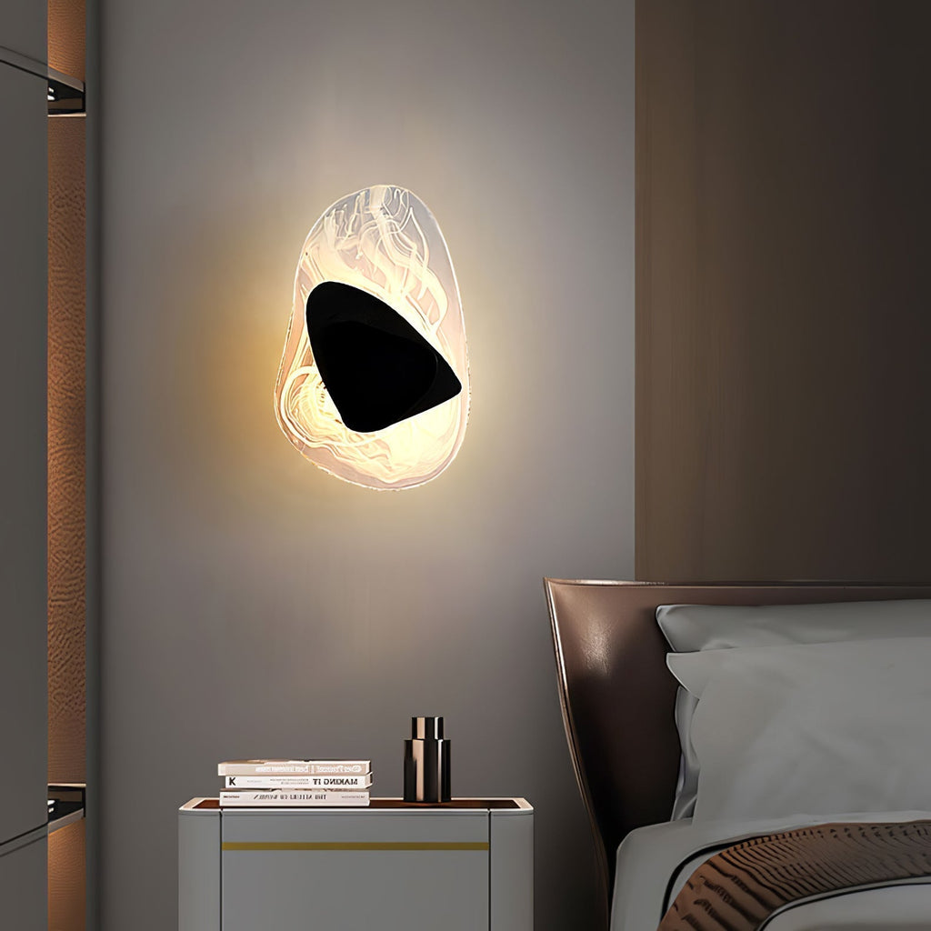 Beatrice Künstlerische schwarze Glas-Wandlampe | Fioriscas