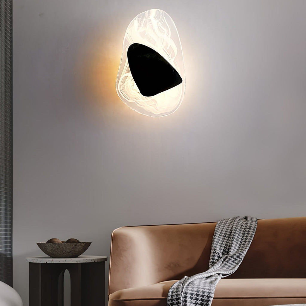 Beatrice Künstlerische schwarze Glas-Wandlampe | Fioriscas