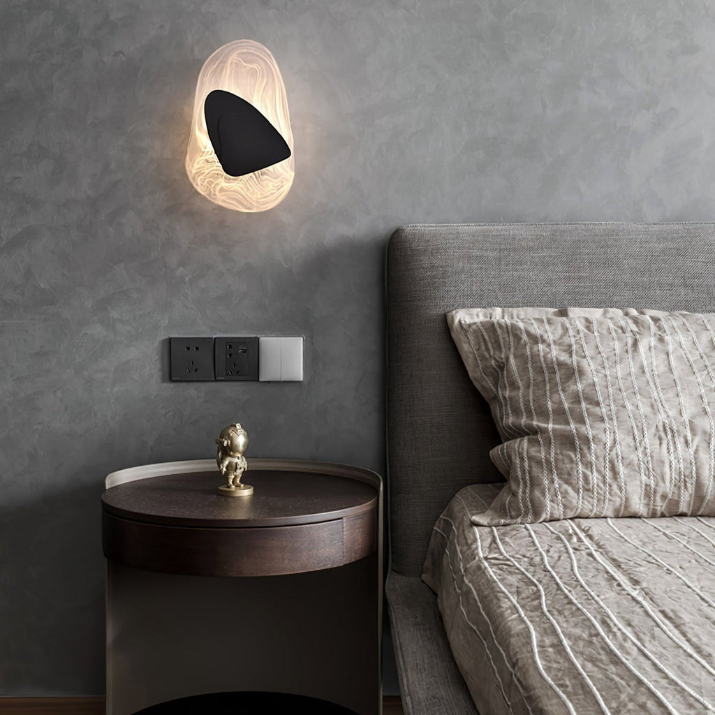 Beatrice Künstlerische schwarze Glas-Wandlampe | Fioriscas