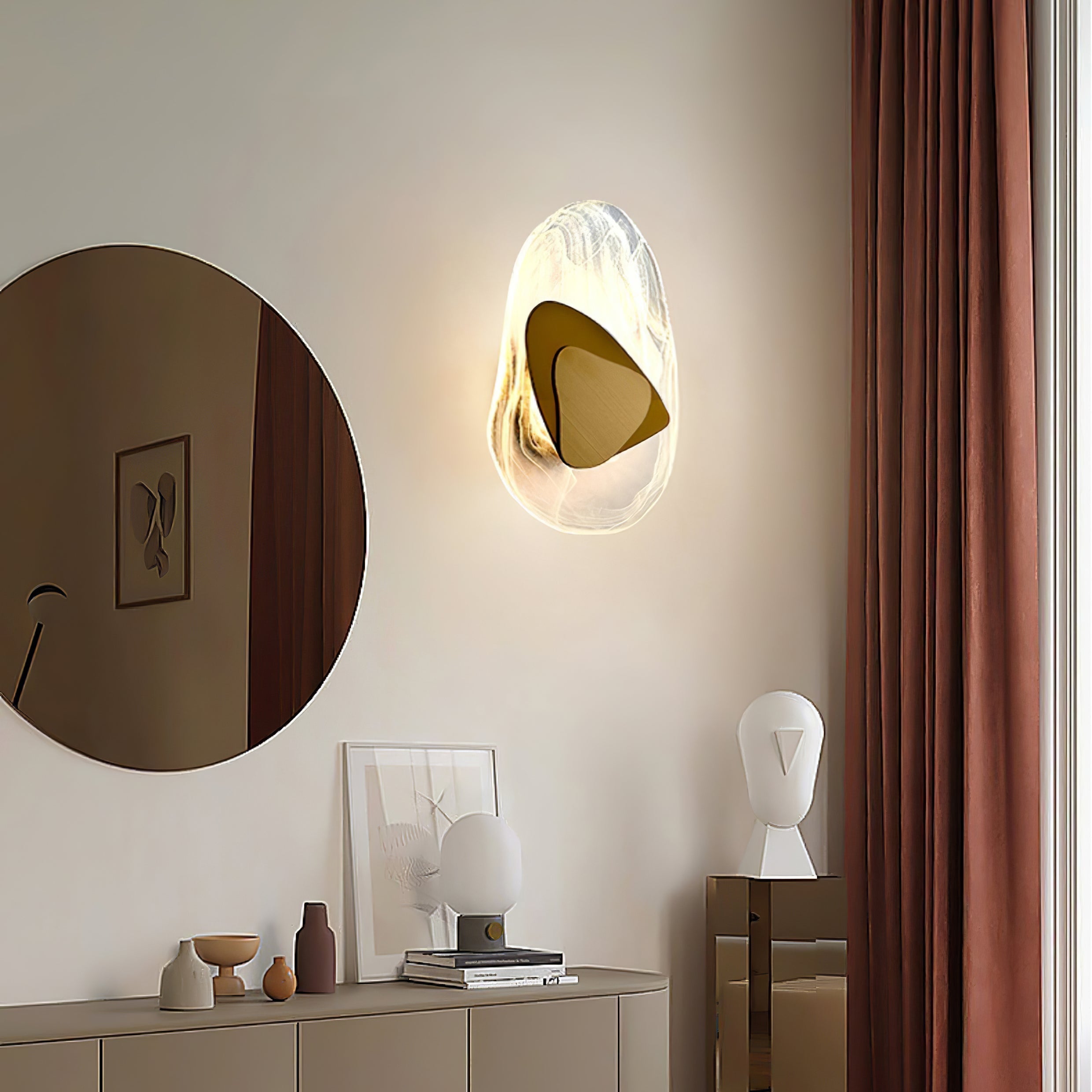 Beatrice Künstlerische schwarze Glas-Wandlampe | Fioriscas