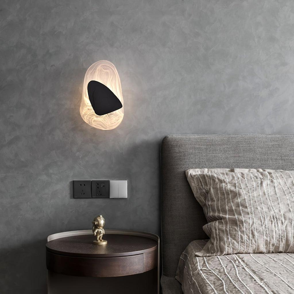 Beatrice Künstlerische schwarze Glas-Wandlampe | Fioriscas