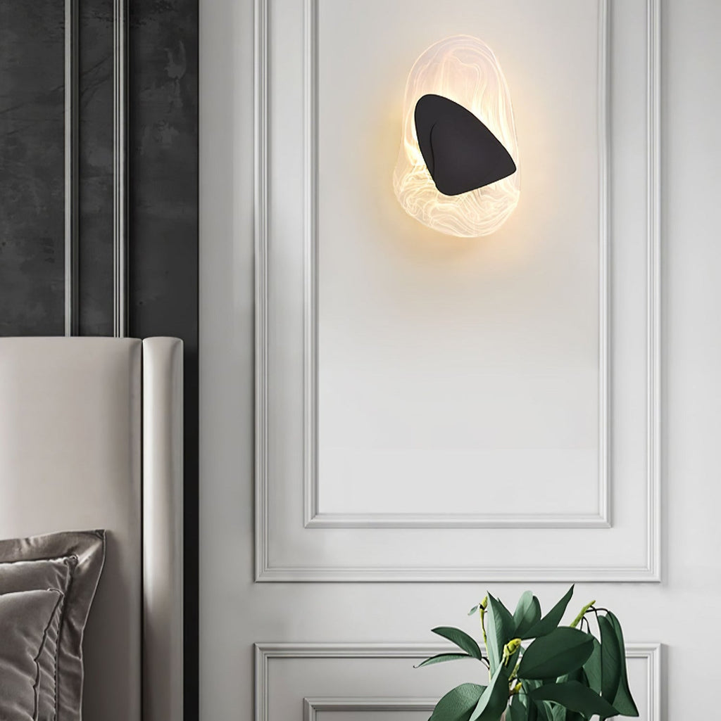 Beatrice Künstlerische schwarze Glas-Wandlampe | Fioriscas