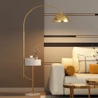 Stojací lampa Arch, design Marisol s podstavcem ve formě odkládacího stolku