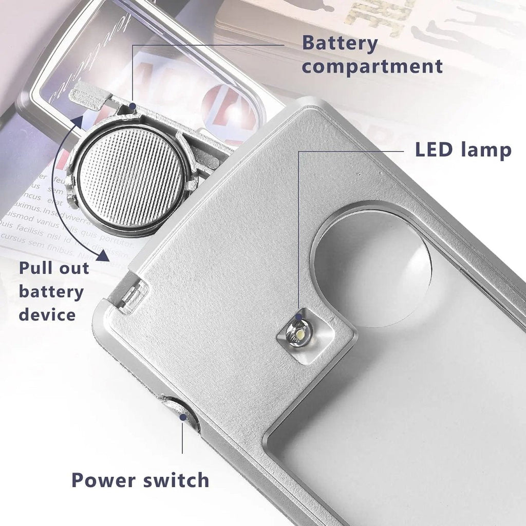 Loupe de poche à LED avec grossissement 3x / 6x pour les détails précis - Fioriscas