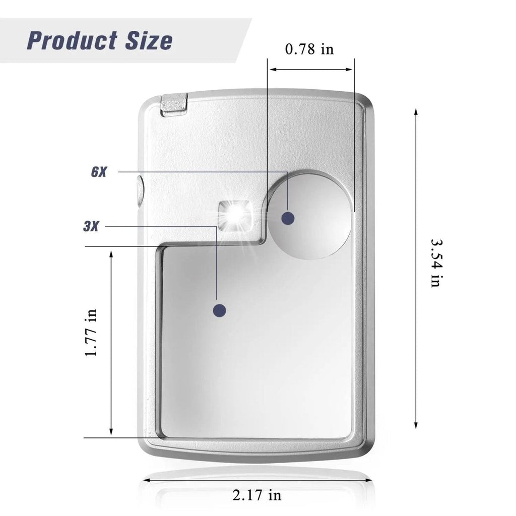Loupe de poche à LED avec grossissement 3x / 6x pour les détails précis - Fioriscas