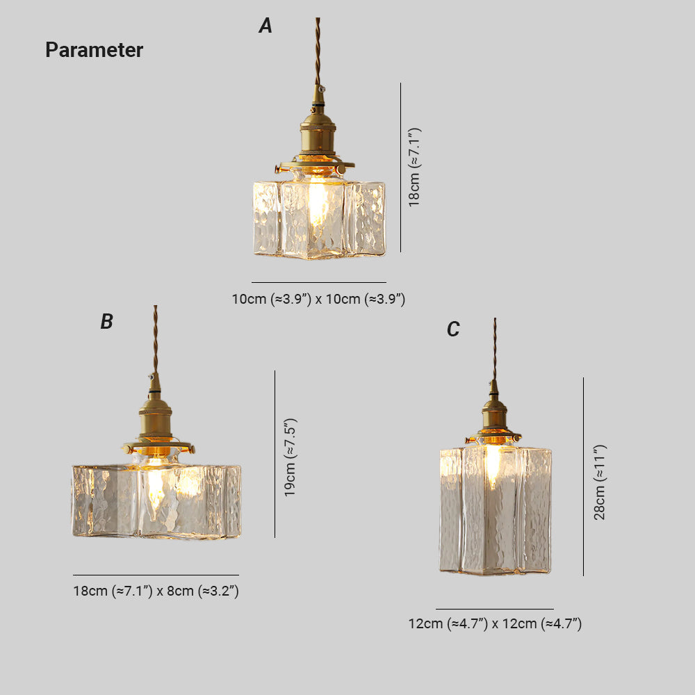 Ovely vintage glas messing hamret pendellampe | Fioriscas
