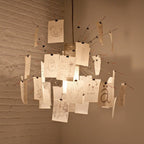 Ingo Maurer Zettel'z 6 Pendant | Personalizable Paper Chandelier, DIY Hanging Note Fixture