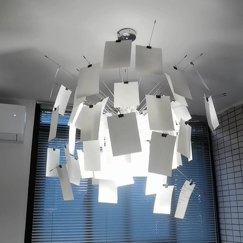 Ingo Maurer Zettel'z 6 Pendant | Personalizable Paper Chandelier, DIY Hanging Note Fixture