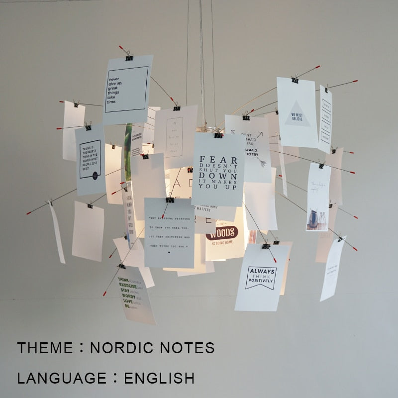 Ingo Maurer Zettel'z 6 Pendant | Personalizable Paper Chandelier, DIY Hanging Note Fixture