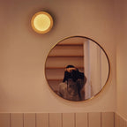 Aurelo Wood & Glass Wall Sconce, Crisp White Modern Accent