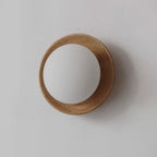 Aurelo Wood & Glass Wall Sconce, Crisp White Modern Accent