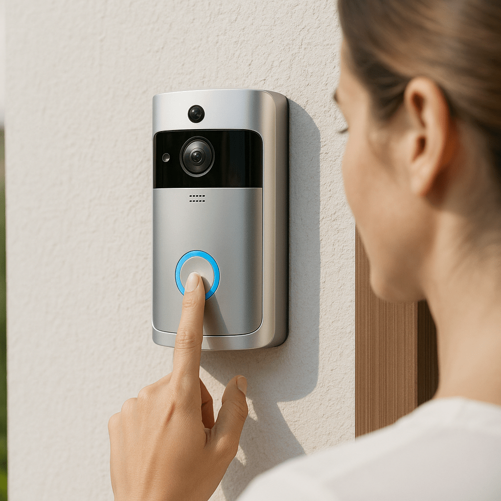 Intelligent video doorbell for home with HD night vision & live two-way audio - Fioriscas
