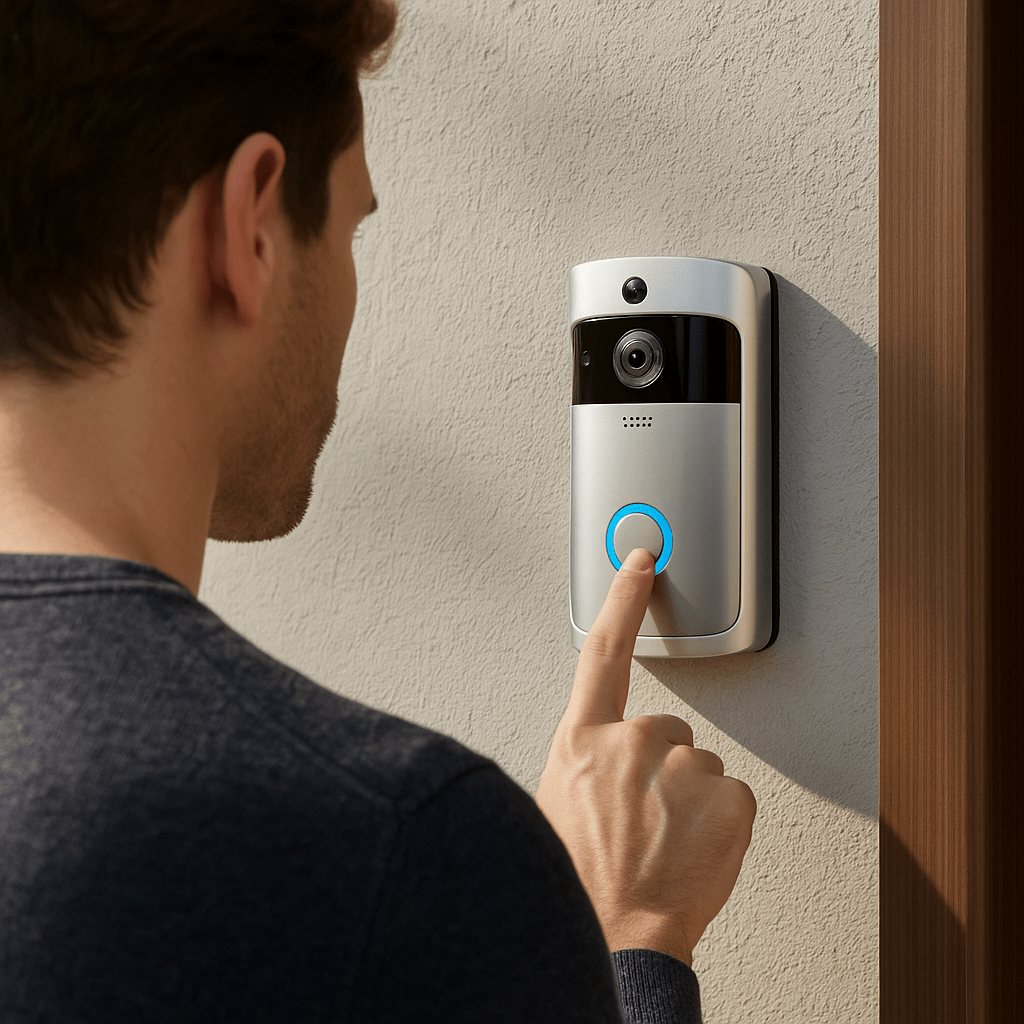 Intelligent video doorbell for home with HD night vision & live two-way audio - Fioriscas