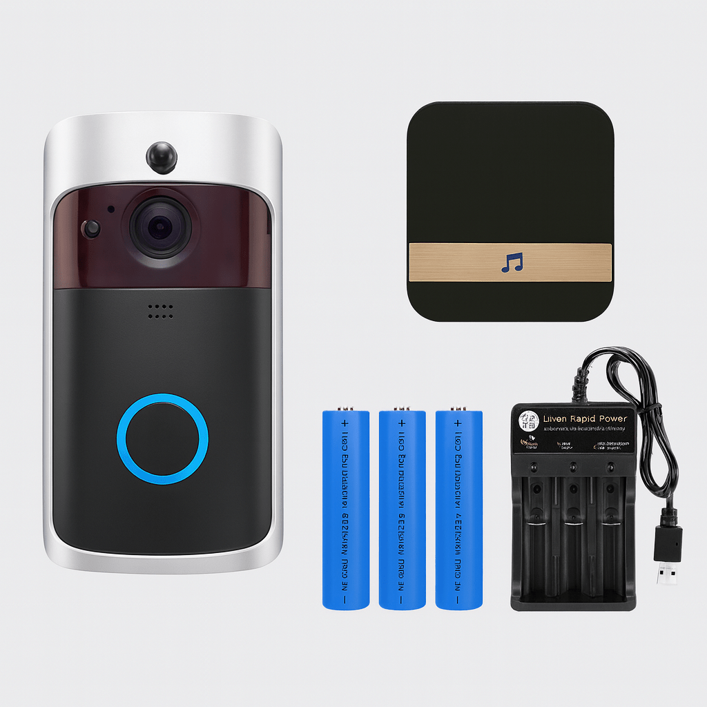 Intelligent video doorbell for home with HD night vision & live two-way audio - Fioriscas