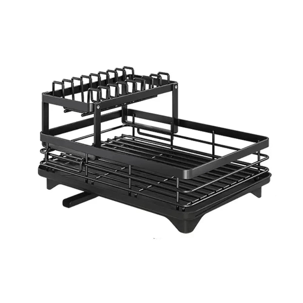 Foldable stainless steel dish rack, space-saving design for modern kitchens - Fioriscas