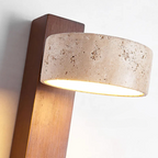 Rowan Marble Wall Sconce, LED G9 Light, Wood-Tone Base