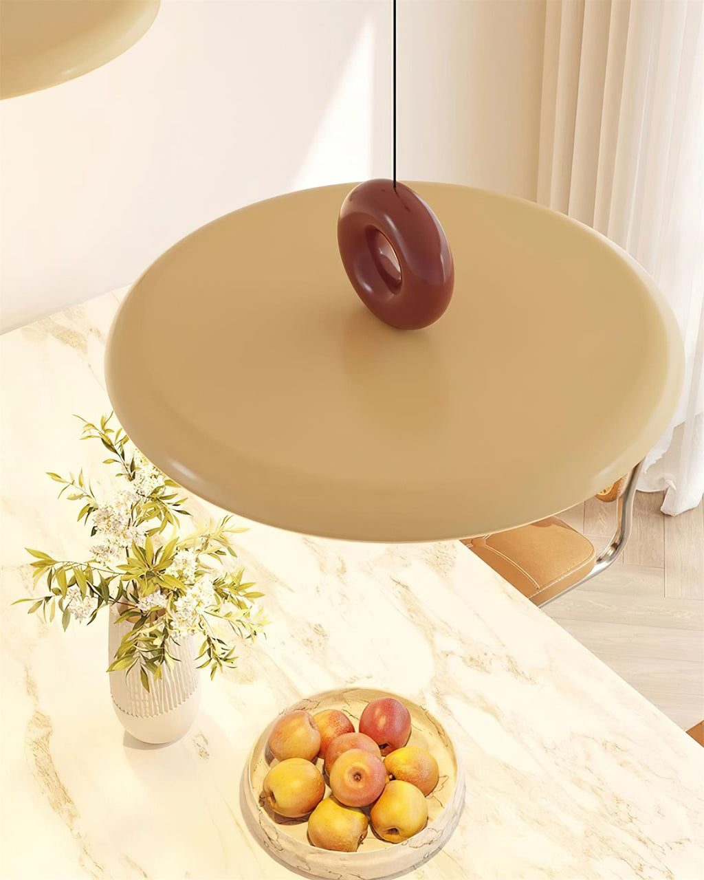 Pendellampe Disk med Løkke Detalje Stemningsfuld Minimalistisk | Fioriscas