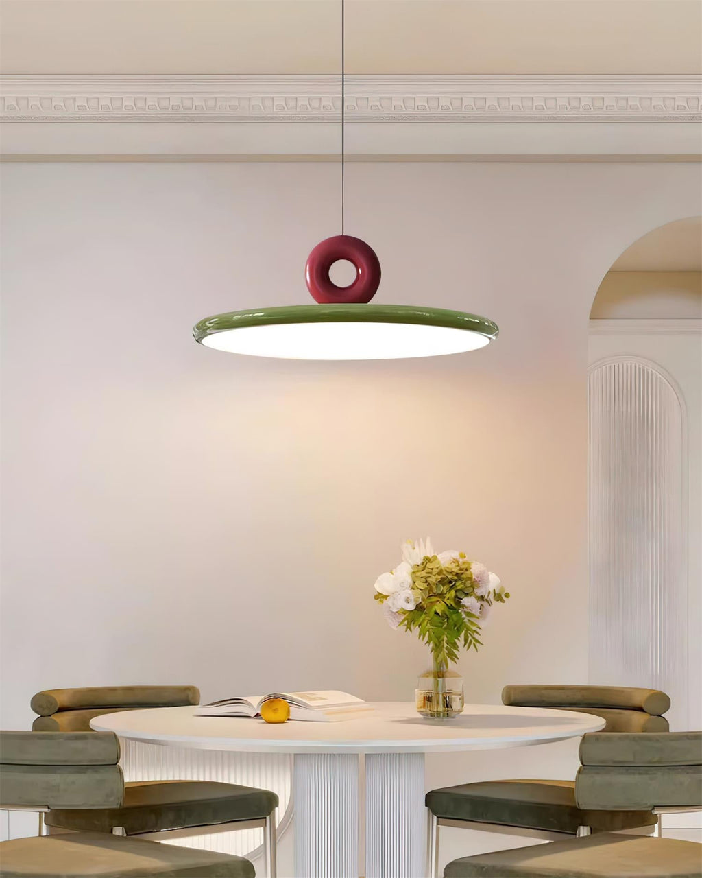 Pendellampe Disk med Løkke Detalje Stemningsfuld Minimalistisk | Fioriscas