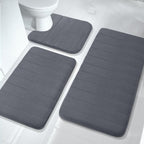 3-Piece Non-Slip Bath Set, Memory Foam Mats with Grip Backing