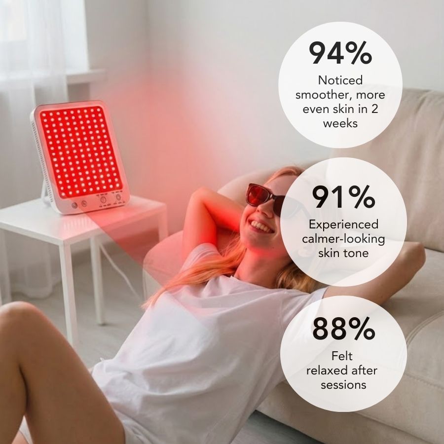 لوحة LuminaDeep للعلاج بالضوء الأحمر | علاج الكولاجين والتعافي في المنزل لمدة 10 دقائق | Fioriscas