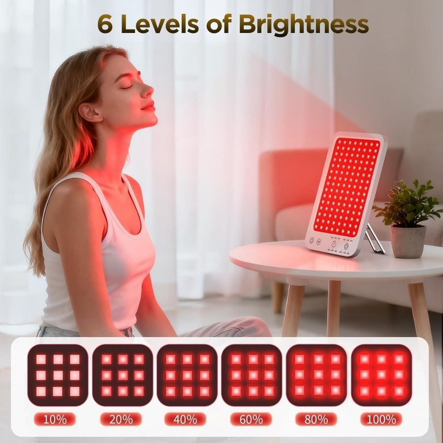 لوحة LuminaDeep للعلاج بالضوء الأحمر | علاج الكولاجين والتعافي في المنزل لمدة 10 دقائق | Fioriscas