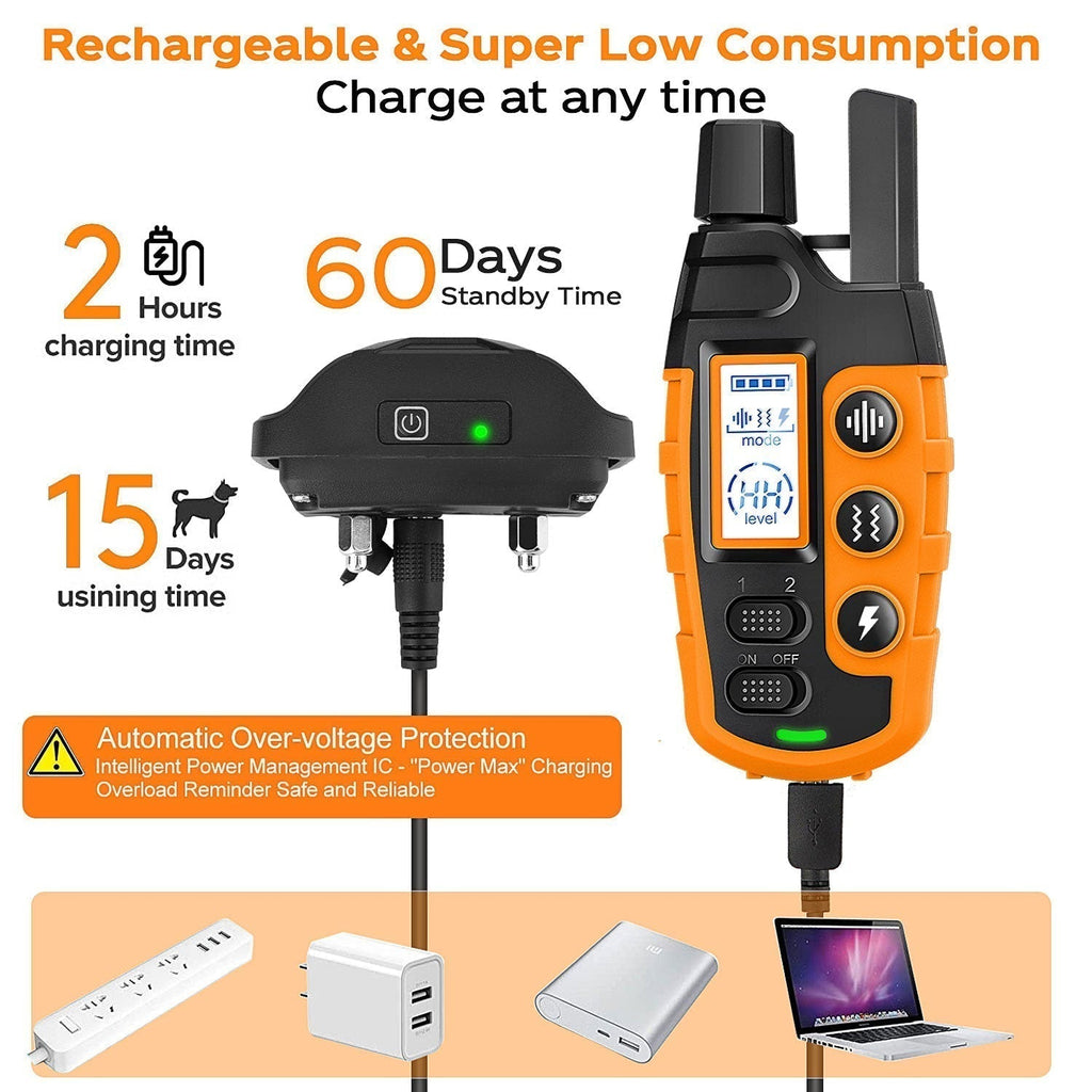 Waterproof Remote Dog Training Collar With Vibration, Beep & Static Modes