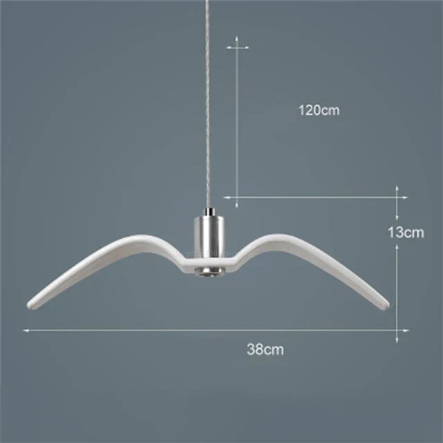 Hanglamp van hars met vogelsilhouet en warm of wit licht