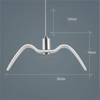 Hanglamp van hars met vogelsilhouet en warm of wit licht