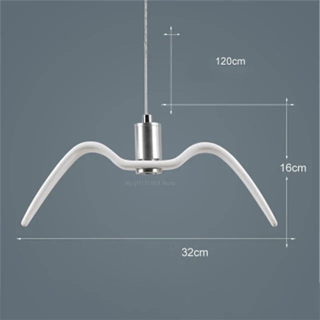 Hanglamp van hars met vogelsilhouet en warm of wit licht