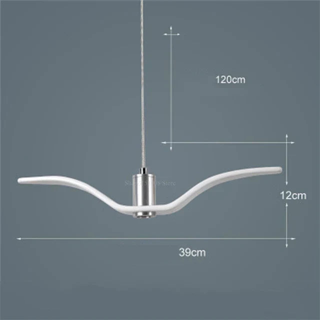 Hanglamp van hars met vogelsilhouet en warm of wit licht