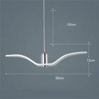 Hanglamp van hars met vogelsilhouet en warm of wit licht