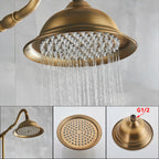 Marlen In-Wall Shower System, Antique Brass Finish, Thermostatic Valve