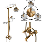 Marlen In-Wall Shower System, Antique Brass Finish, Thermostatic Valve