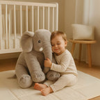 SnugPhant knuffelolifant als knuffelkussen voor baby’s en peuters